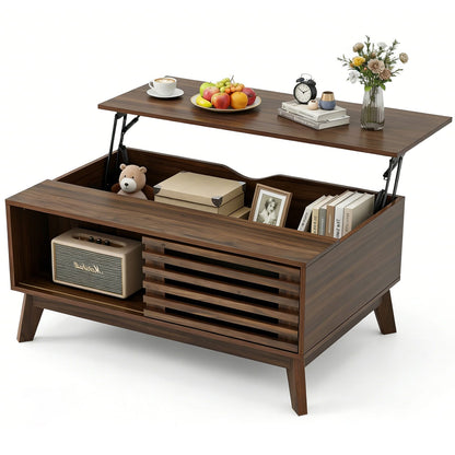 Walnut Lift Top Coffee Table - Storage & Workspace