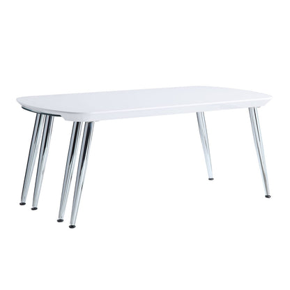 White Synthetic Wood Coffee Table with Pull-Out Top
