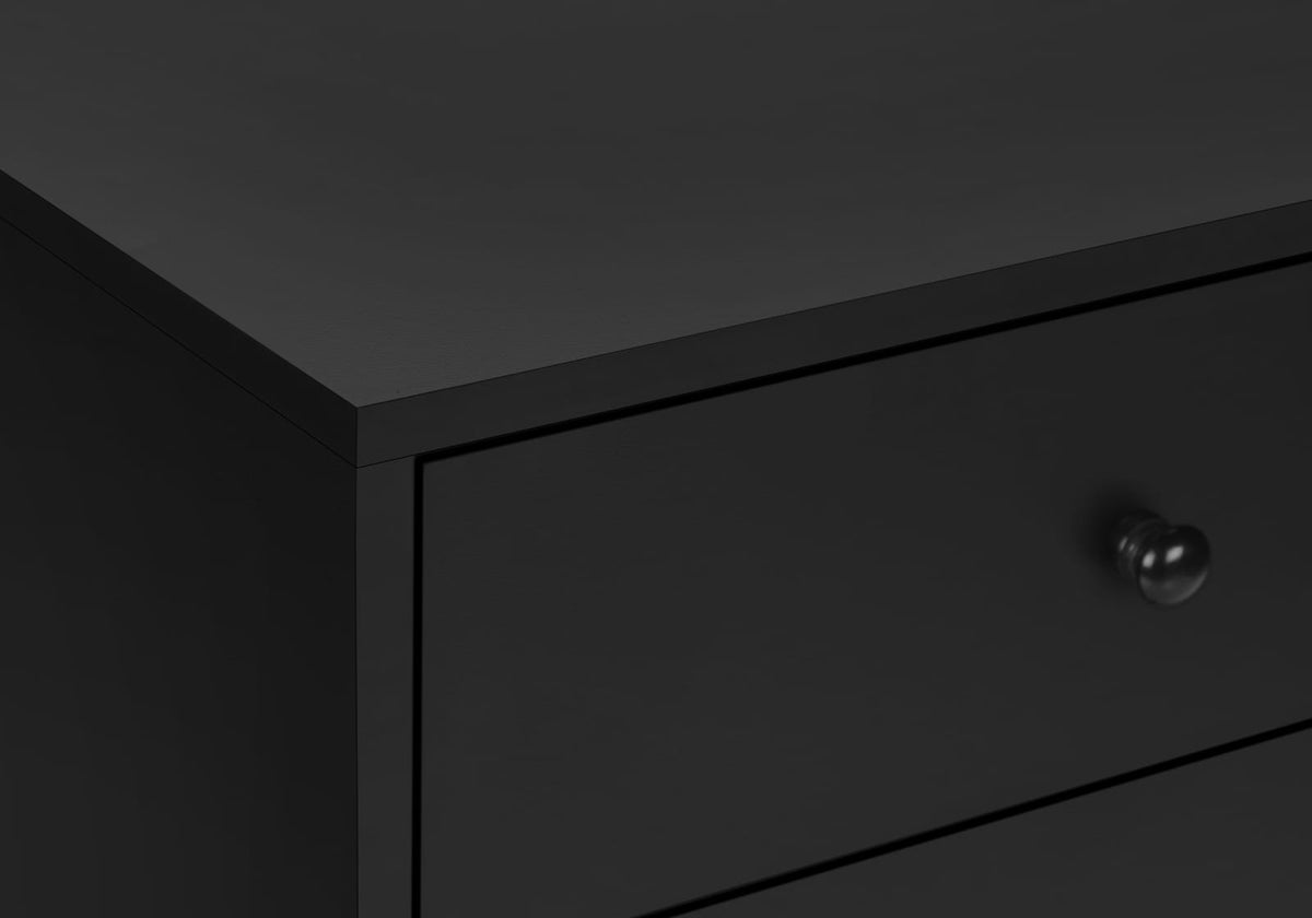 Black Laminate Accent Table - Storage Drawer End Table for Living Room