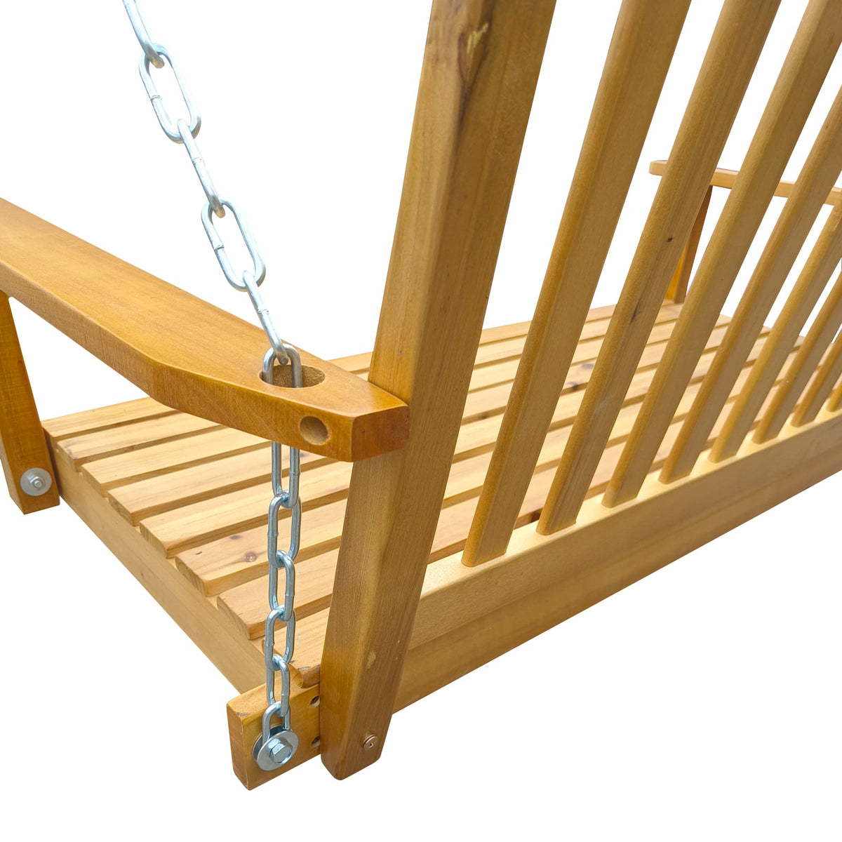 Teak Wood Front Porch Swing - Outdoor Patio Bench