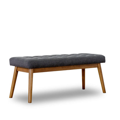 Grey Velvet Fabric Storage Bench - 43" Ottoman