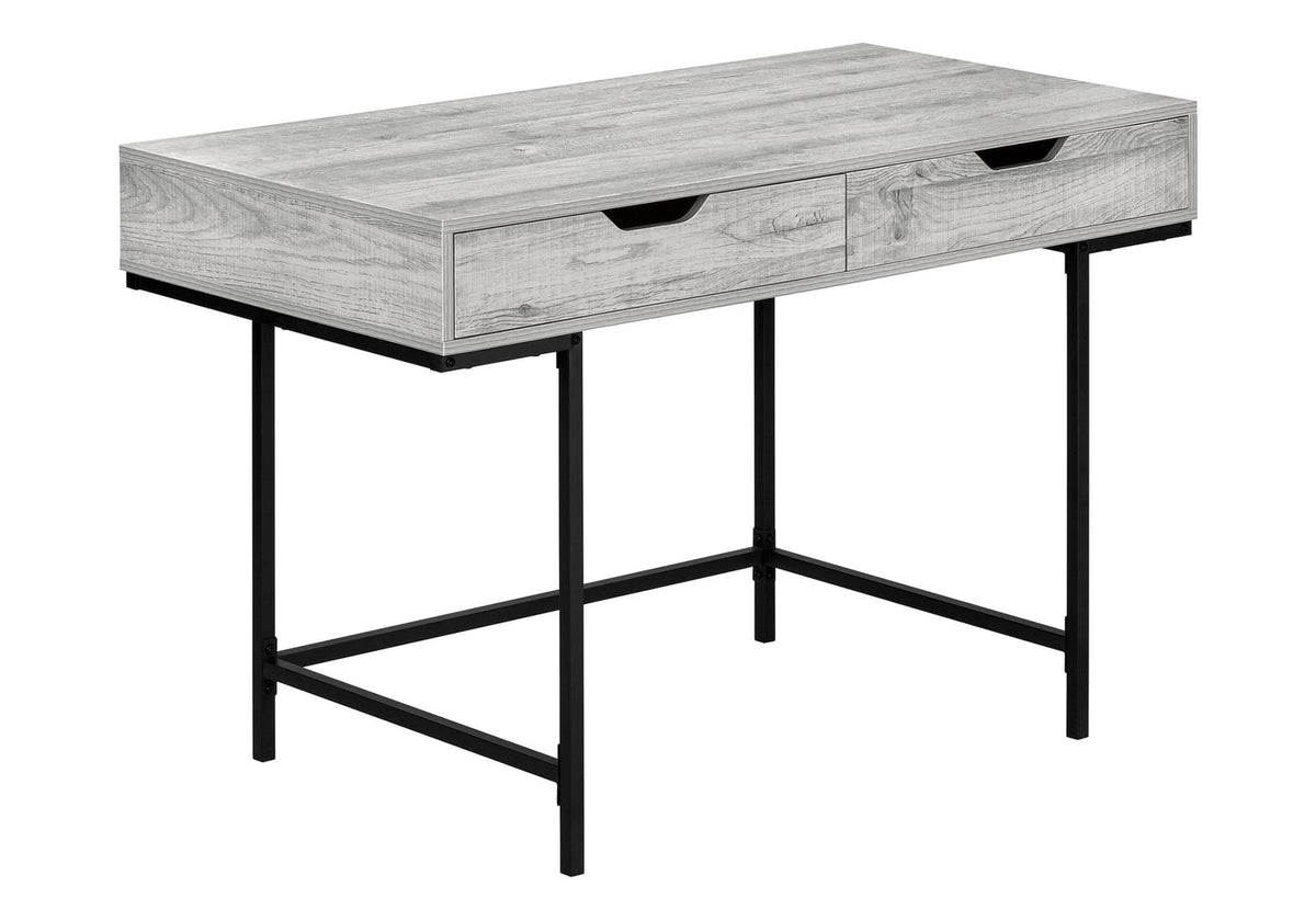 Grey Computer Desk with Storage Drawers - Home Office Desk
