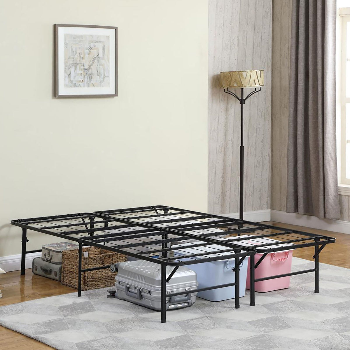 Black Queen Adjustable Bedbase - Steel Frame