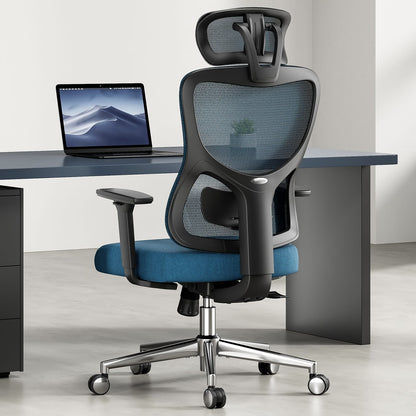 Ergonomic Office Chair - Black & Navy Mesh Desk Chair
