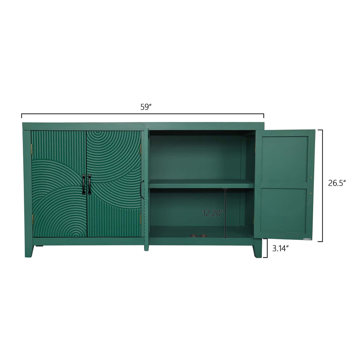 59" Dark Green Accent Cabinet - Storage & Dining Room