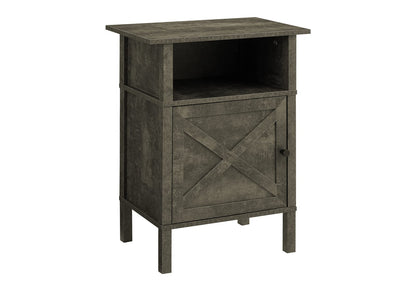 Black MDF Accent Side Table with Open Shelf Storage for Living Room