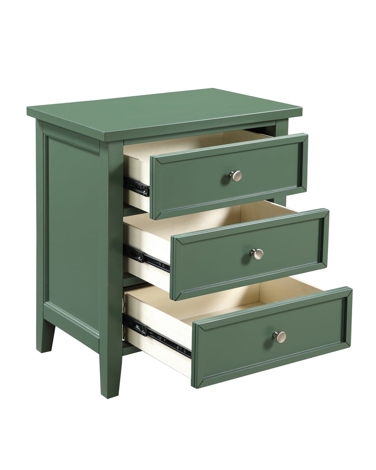 Antique Green 3 Drawer Nightstand - Farmhouse Style