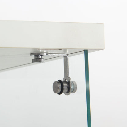 Glass Display Cabinet - 4 Shelves White