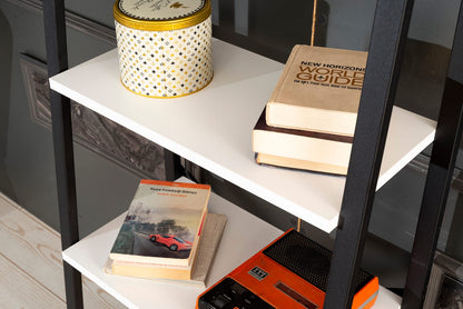 Leon 5 Tier Bookshelf - White Solid Wood Display Shelf