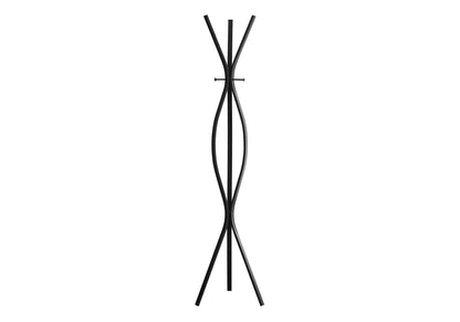 Black Metal 3-Hook Coat Rack - 72" Tall Entryway Hall Tree
