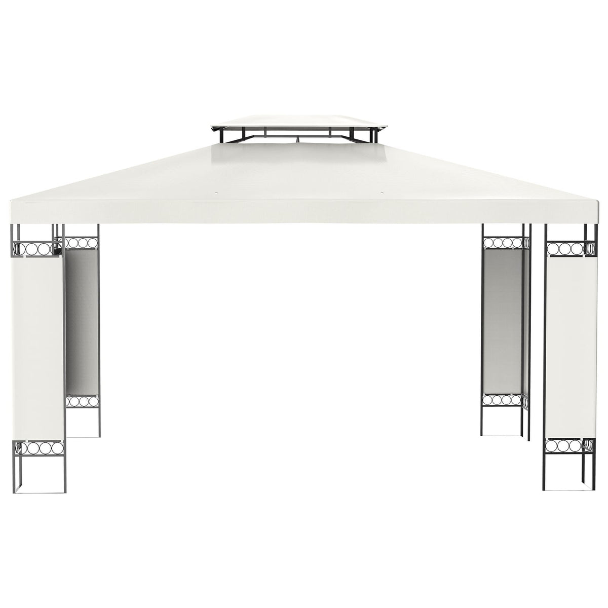Cream White Steel Outdoor Gazebo for Garden Patio Shade
