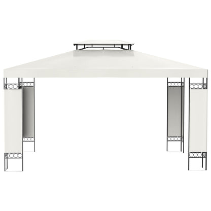 Cream White Steel Outdoor Gazebo for Garden Patio Shade