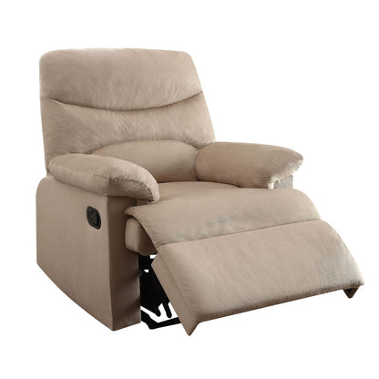 Beige Fabric Metal Recliner Chair - 35" Wide