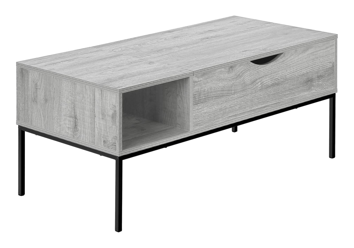 42" Rectangular Coffee Table with Lift-Top & Storage - Grey