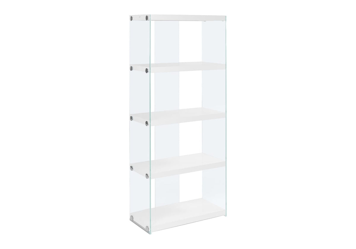 5-Tier White Bookshelf - Display & Storage