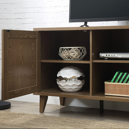 60 Inch Brown MDF TV Stand with Walnut Finish for Media Room for Living Room