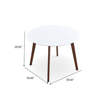Mid-Century Modern Oval Dining Table with Solid Wood Legs for Dining Room