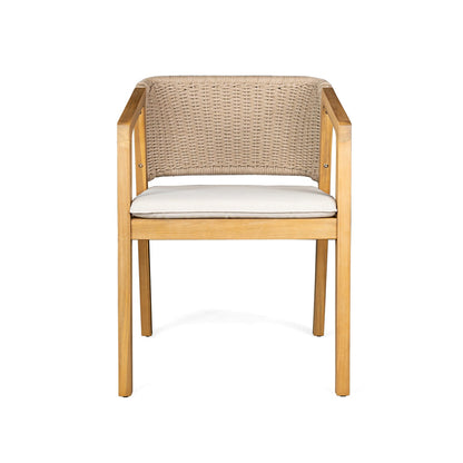 Light Teak Acacia Wood Dining Chair Set of 2 - Patio Seating