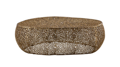Gold Oval Coffee Table - Modern Aluminium Desk