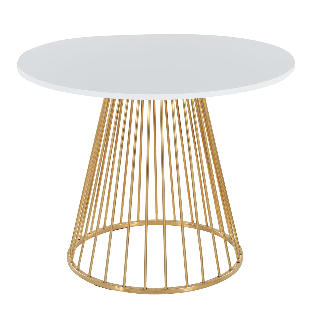 Glam Dining Table with Metal and Wood Finish for Dining Room