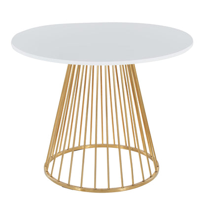 Glam Dining Table with Metal and Wood Finish for Dining Room