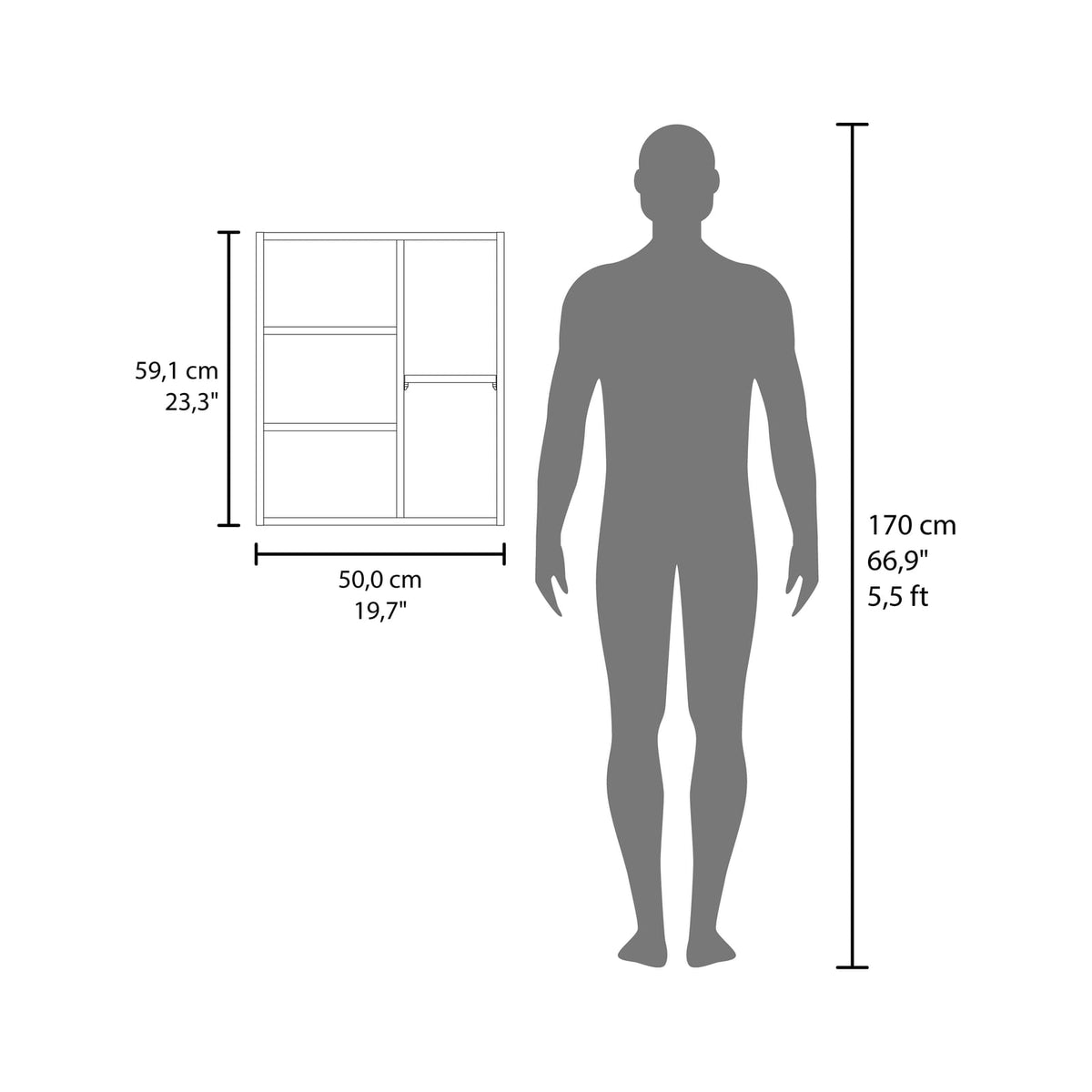 White Medicine Cabinet - 5 Shelf Storage for Bathroom
