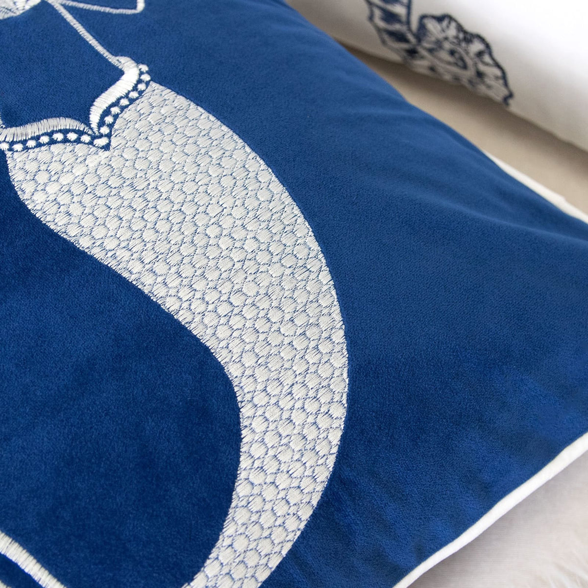 Indigo Polyester Mermaid Pillow Cover 20x20"