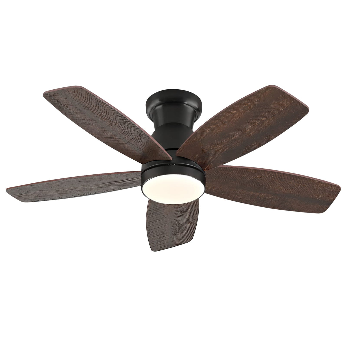 32 Inch Black Walnut Ceiling Fan with Light Remote