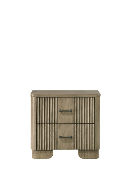 Oak Nightstand with 2 Drawers - 15"W x 26"D x 24"H