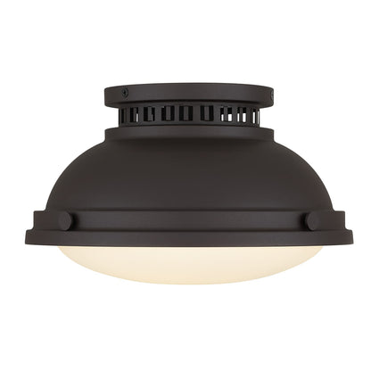 1-Light Antique Bronze Flush Mount - Bedroom Lighting