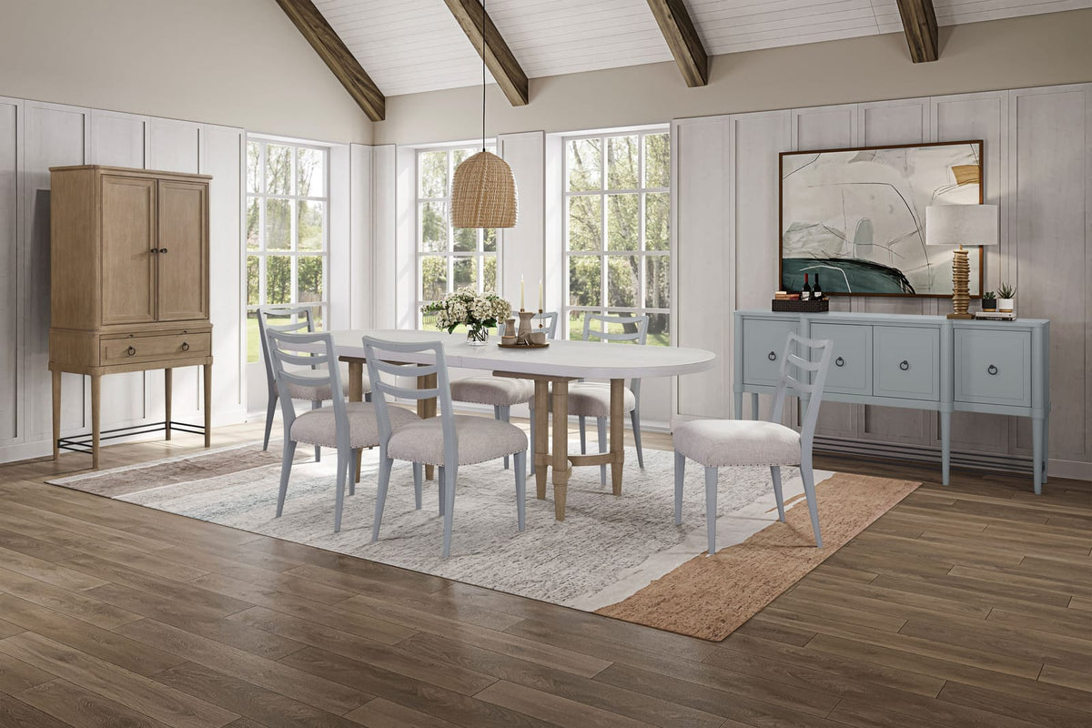 Triad Double Pedestal Dining Table with Leaf - Sand Finish