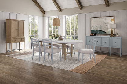 Triad Double Pedestal Dining Table with Leaf - Sand Finish