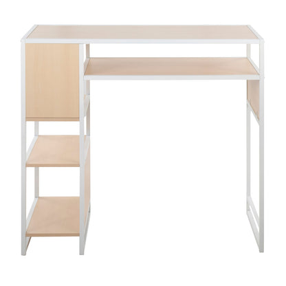 Bar Height Table with Storage - Metal & Wood Dining Table