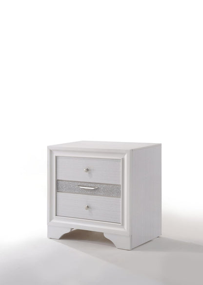 Naima White Nightstand - Compact Storage for Bedroom