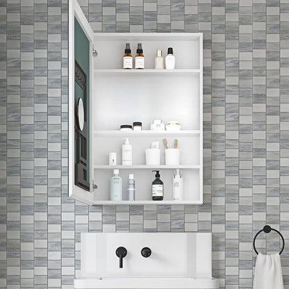 24'' W x 36'' H Surface Frameless Mirror Medicine Cabinet - White Engineered Wood