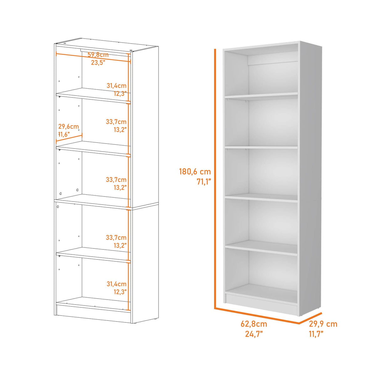 Modern White Engineered Wood Storage Shelves for Living Room