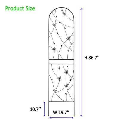 Black Butterfly Metal Garden Trellis Set - 4 Pack