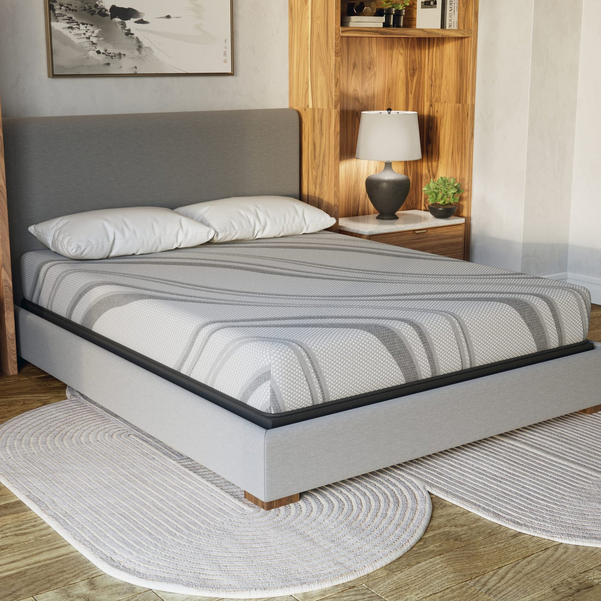 California King Gray Memory Foam Mattress - Cooling Support