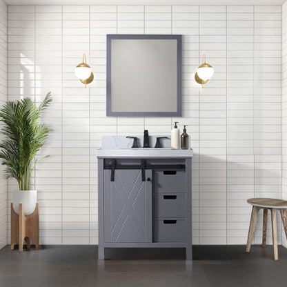 30 Inch Dark Grey Bathroom Vanity Cabinet with Storage