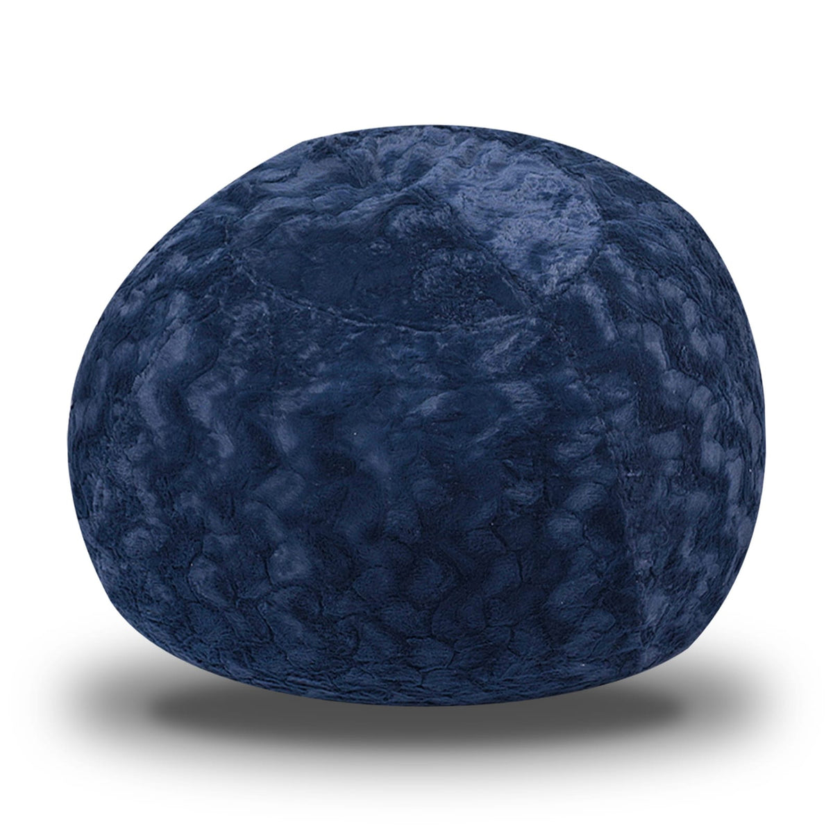 Navy Faux Fur Bean Bag Chair, 5ft Cozy Lounger for Adults and Kids
