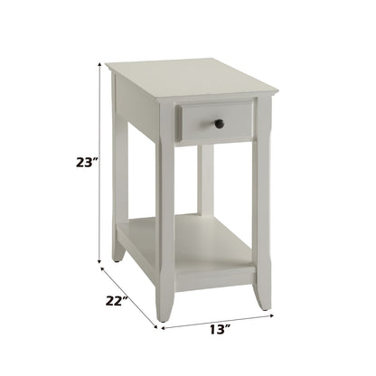 Bertie White Finish Accent Table - Storage & Style