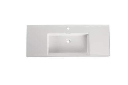 Gloss White Resin Bathroom Vanity - 47.2" Sink