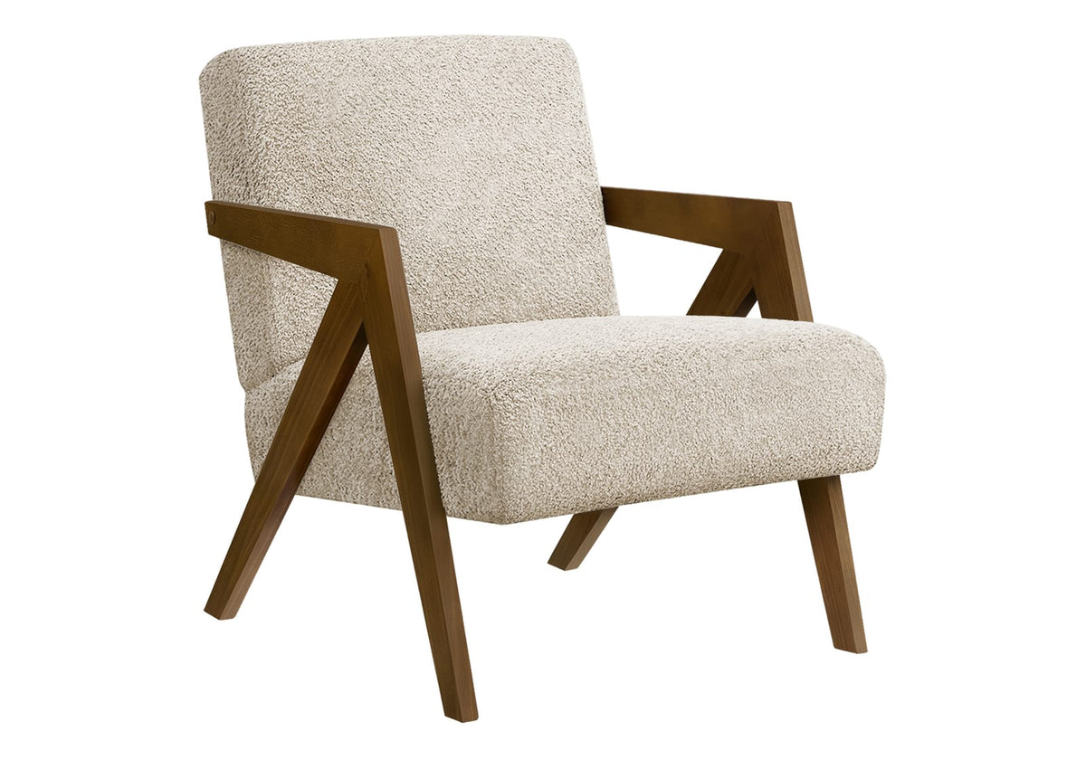 Cream Polyester Accent Chair - 30" H, Living Room Bedroom