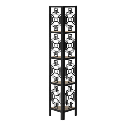4 Tier Taupe Metal Etagere Bookcase - Corner Shelf Display