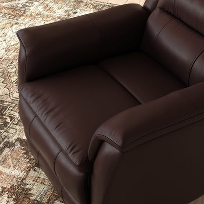 Dark Brown Manual Recliner with Swivel & Footrest for Living Room