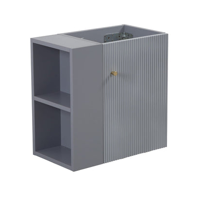 Grey Engineered Wood Bathroom Vanity - Open Storage