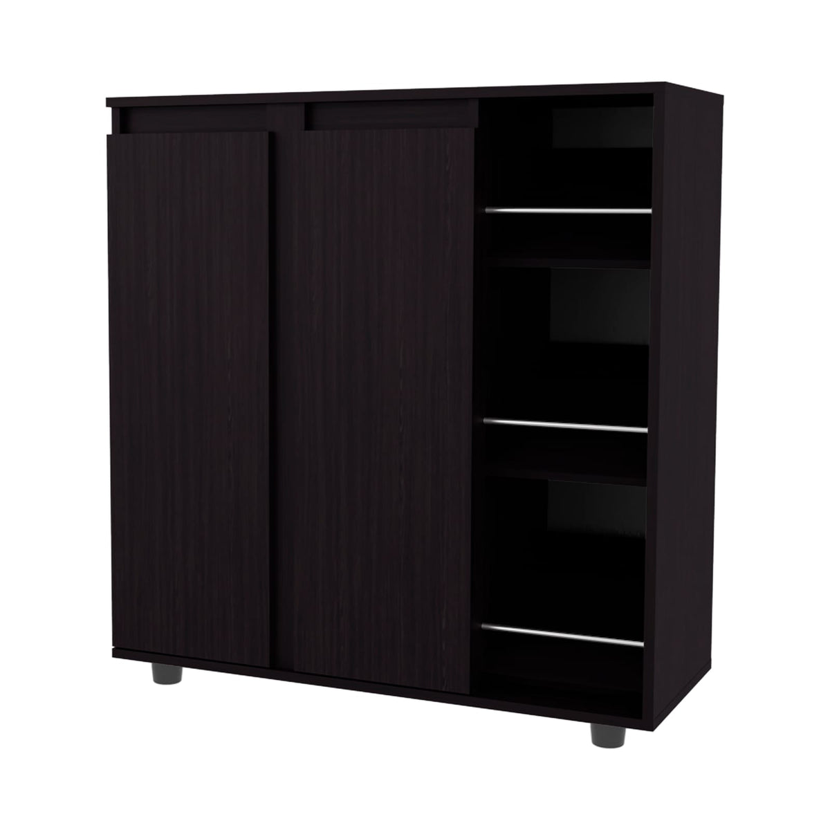 Black 3-Tier Shoe Rack - Compact Storage Solution for Living Room