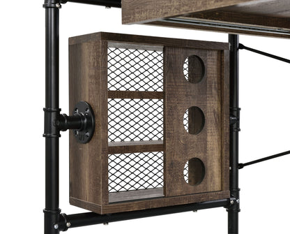 Black Oak Writing Desk with Storage Drawer