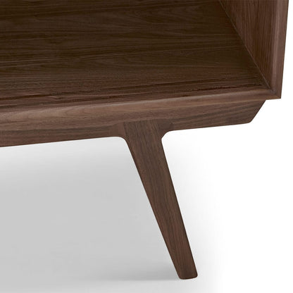 63" Walnut Wood Media Cabinet - Contemporary Storage