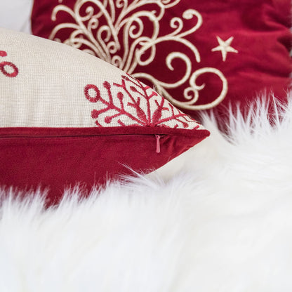 Red Polyester Merry Christmas Throw Pillow 20x20 Inch